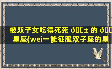 被双子女吃得死死 🐱 的 🕊 星座(wei一
能征服双子座的星座女)